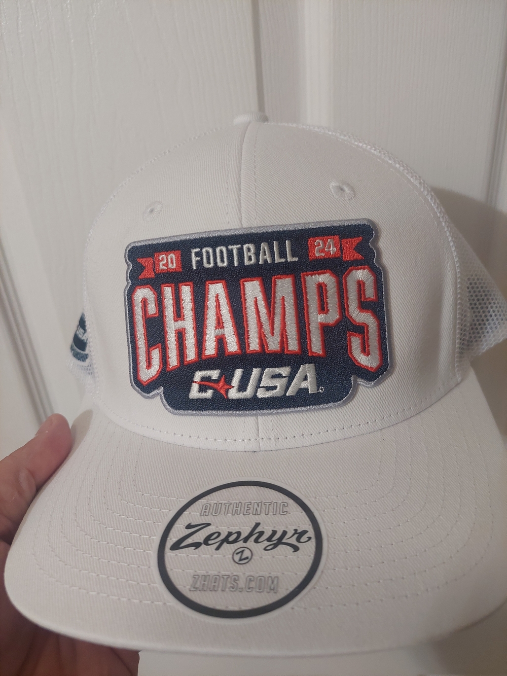Zephyr Conference USA Football Champions Locker Room Trucker Hat NWT White